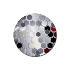 Honeycomb Pattern Rubber Coaster (round) 