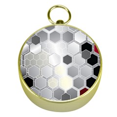 Honeycomb Pattern Gold Compasses by BangZart