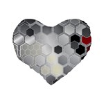 Honeycomb Pattern Standard 16  Premium Flano Heart Shape Cushions Back