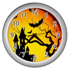 Halloween Night Terrors Wall Clocks (silver)  by BangZart