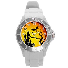 Halloween Night Terrors Round Plastic Sport Watch (l) by BangZart