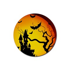 Halloween Night Terrors Rubber Round Coaster (4 Pack)  by BangZart