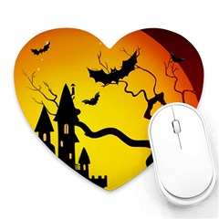 Halloween Night Terrors Heart Mousepads by BangZart