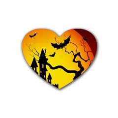 Halloween Night Terrors Heart Coaster (4 Pack)  by BangZart