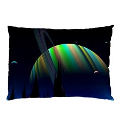 Planets In Space Stars Pillow Case by BangZart