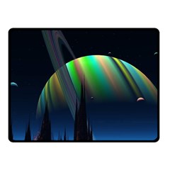 Planets In Space Stars Fleece Blanket (small) by BangZart