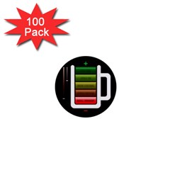 Black Energy Battery Life 1  Mini Buttons (100 Pack) 