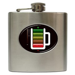 Black Energy Battery Life Hip Flask (6 Oz) by BangZart