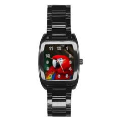 Scarlet Macaw Bird Stainless Steel Barrel Watch by BangZart