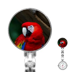 Scarlet Macaw Bird Stainless Steel Nurses Watch by BangZart