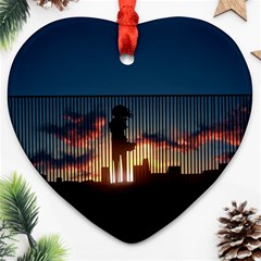 Art Sunset Anime Afternoon Ornament (heart) by BangZart