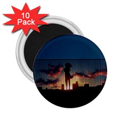 Art Sunset Anime Afternoon 2 25  Magnets (10 Pack) 