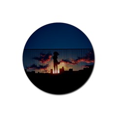 Art Sunset Anime Afternoon Rubber Coaster (round)  by BangZart