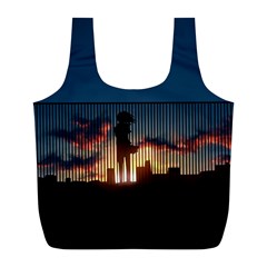 Art Sunset Anime Afternoon Full Print Recycle Bags (l)  by BangZart