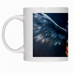 Owl And Fire Ball White Mugs