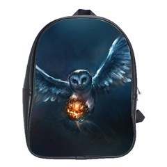 Owl And Fire Ball School Bags(large)  by BangZart