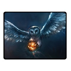 Owl And Fire Ball Fleece Blanket (small) by BangZart