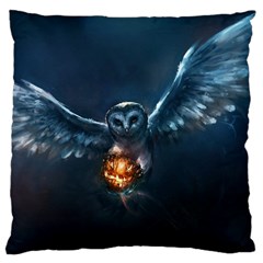 Owl And Fire Ball Standard Flano Cushion Case (two Sides) by BangZart