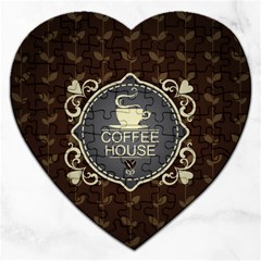 Coffee House Jigsaw Puzzle (heart) by BangZart