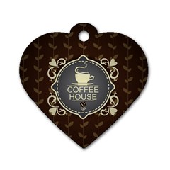 Coffee House Dog Tag Heart (one Side)