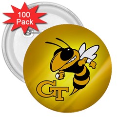 Georgia Institute Of Technology Ga Tech 3  Buttons (100 Pack)  by BangZart