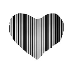 Barcode Pattern Standard 16  Premium Flano Heart Shape Cushions by BangZart