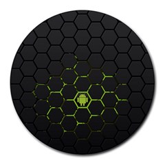 Green Android Honeycomb Gree Round Mousepads