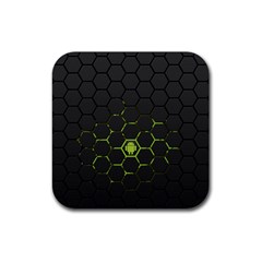 Green Android Honeycomb Gree Rubber Coaster (Square) 