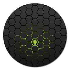 Green Android Honeycomb Gree Magnet 5  (Round)