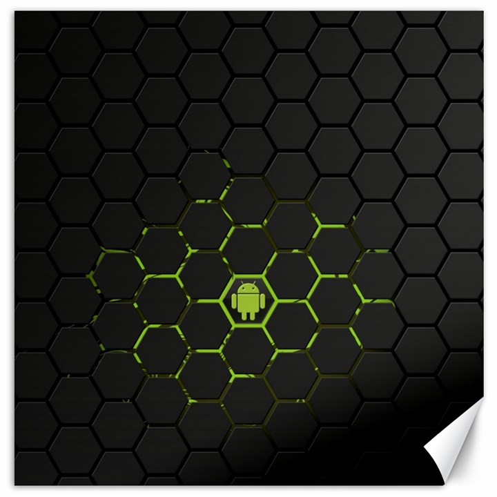 Green Android Honeycomb Gree Canvas 12  x 12  