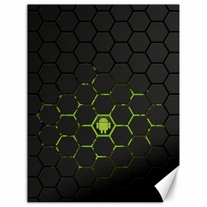 Green Android Honeycomb Gree Canvas 18  x 24  