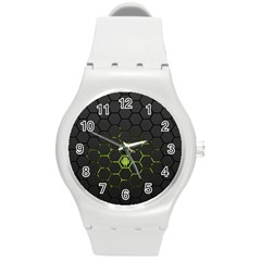 Green Android Honeycomb Gree Round Plastic Sport Watch (M)