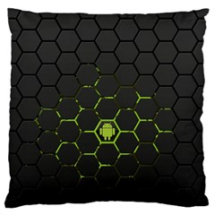 Green Android Honeycomb Gree Large Cushion Case (two Sides) by BangZart