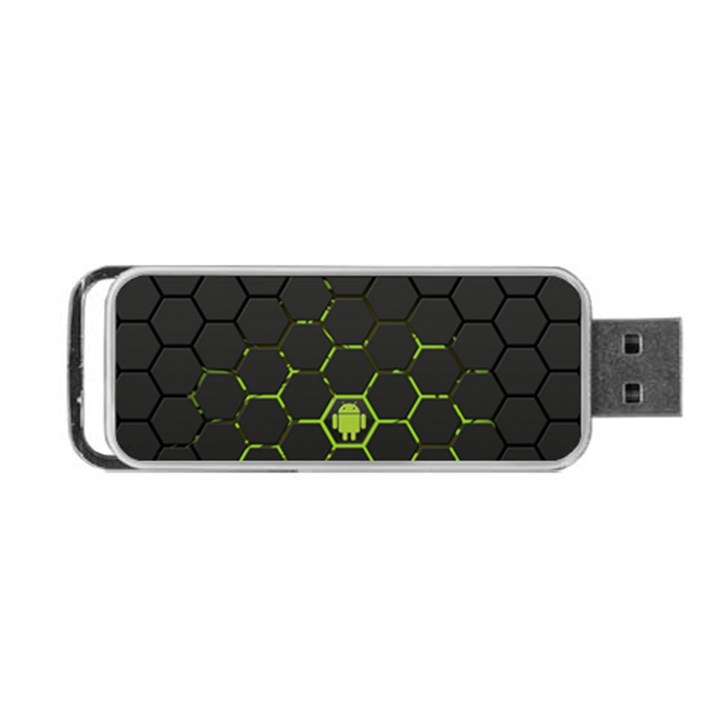 Green Android Honeycomb Gree Portable USB Flash (One Side)