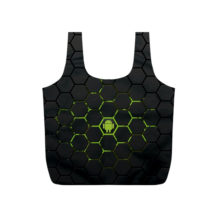 Green Android Honeycomb Gree Full Print Recycle Bags (S) 