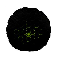 Green Android Honeycomb Gree Standard 15  Premium Flano Round Cushions