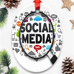 Social Media Computer Internet Typography Text Poster Ornament (oval) by BangZart