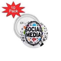 Social Media Computer Internet Typography Text Poster 1 75  Buttons (10 Pack) by BangZart