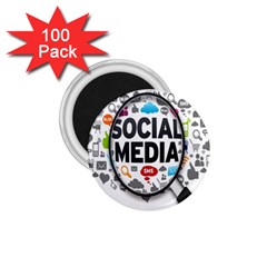 Social Media Computer Internet Typography Text Poster 1 75  Magnets (100 Pack)  by BangZart