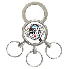 Social Media Computer Internet Typography Text Poster 3-ring Key Chains by BangZart