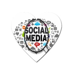 Social Media Computer Internet Typography Text Poster Heart Magnet by BangZart