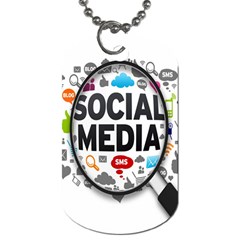 Social Media Computer Internet Typography Text Poster Dog Tag (one Side) by BangZart