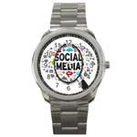 Social Media Computer Internet Typography Text Poster Sport Metal Watch Front