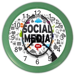 Social Media Computer Internet Typography Text Poster Color Wall Clocks by BangZart