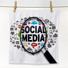 Social Media Computer Internet Typography Text Poster Face Towel by BangZart