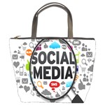 Social Media Computer Internet Typography Text Poster Bucket Bags Front