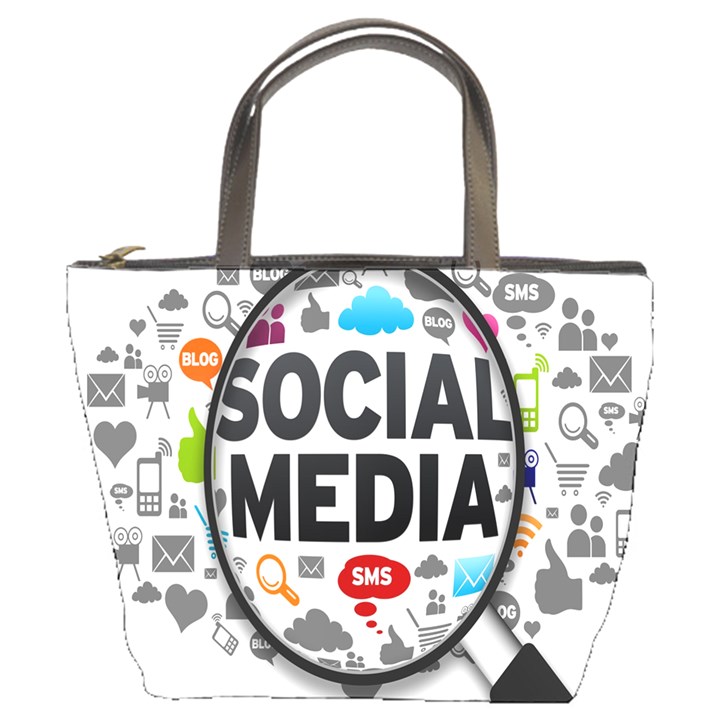 Social Media Computer Internet Typography Text Poster Bucket Bags