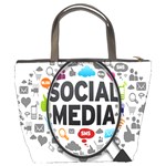 Social Media Computer Internet Typography Text Poster Bucket Bags Back