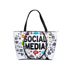 Social Media Computer Internet Typography Text Poster Shoulder Handbags by BangZart