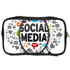 Social Media Computer Internet Typography Text Poster Toiletries Bags 2-side by BangZart